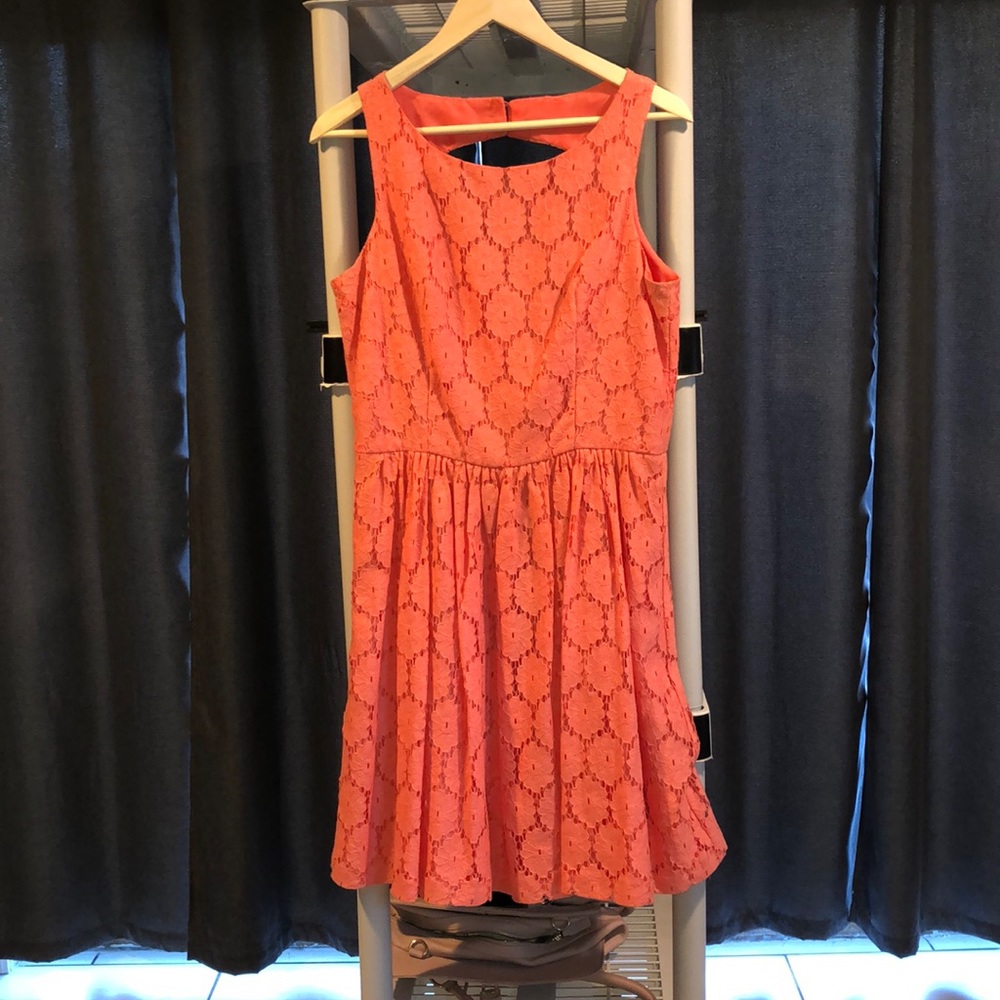 Lace coral dress
